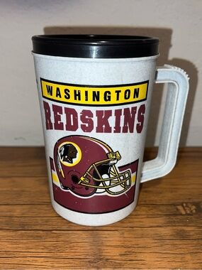 Vintage NFL Washington Redskins Plastic Insulated Thermos - Made In USA No Lid